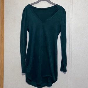 Fashion nova suede green dress.